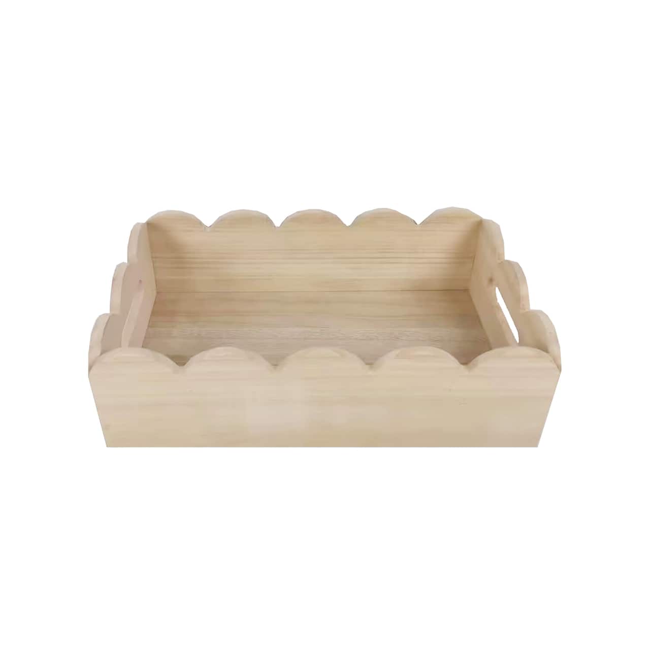 6 Pack: 14" x 8.5" x 4.25" Scalloped Wood Crate by Make Market®